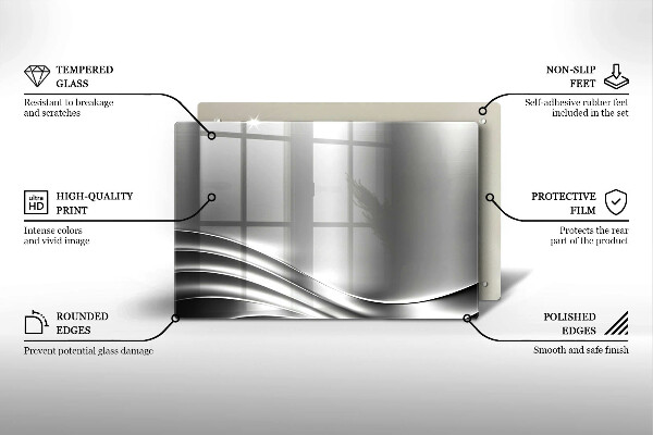 Skärbräda glas modern Metallstruktur