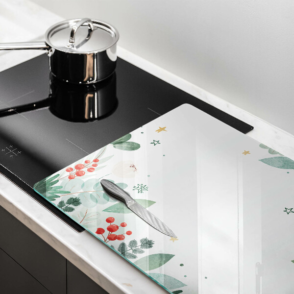 Skärbräda glas modern Akvarell blad