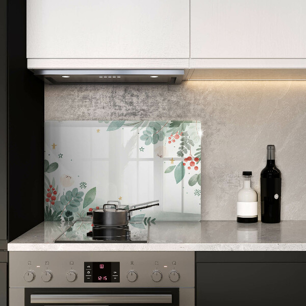 Skärbräda glas modern Akvarell blad