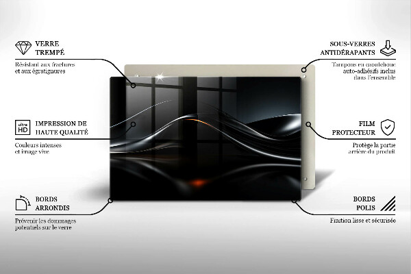 Skärbräda glas modern Abstraktion 3D-design