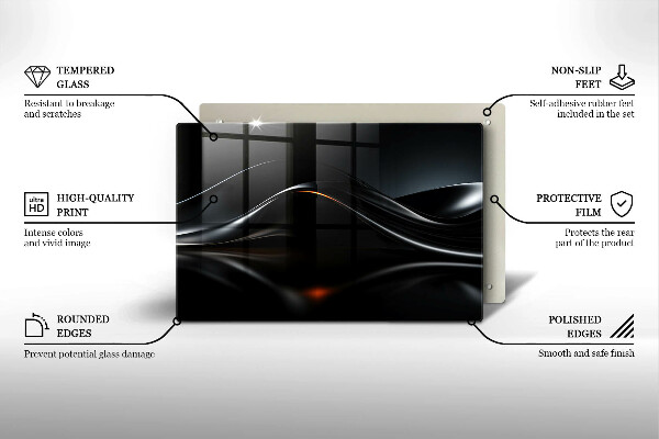 Skärbräda glas modern Abstraktion 3D-design