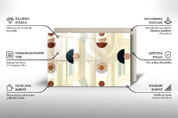 Skärbräda glas modern Geometri boho former