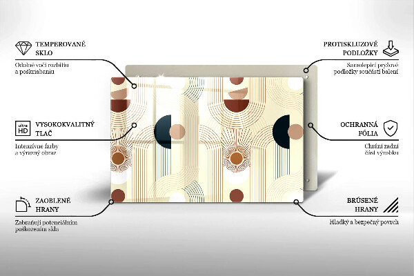 Skärbräda glas modern Geometri boho former