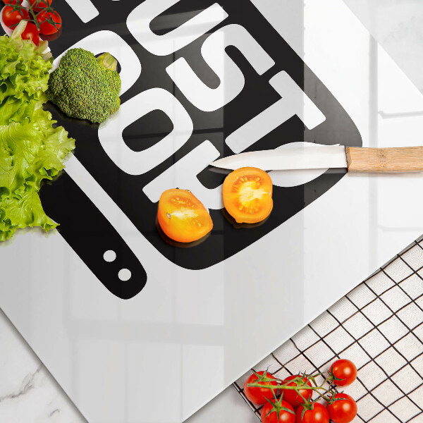 Skärbräda glas modern Köksskylt Bara laga mat