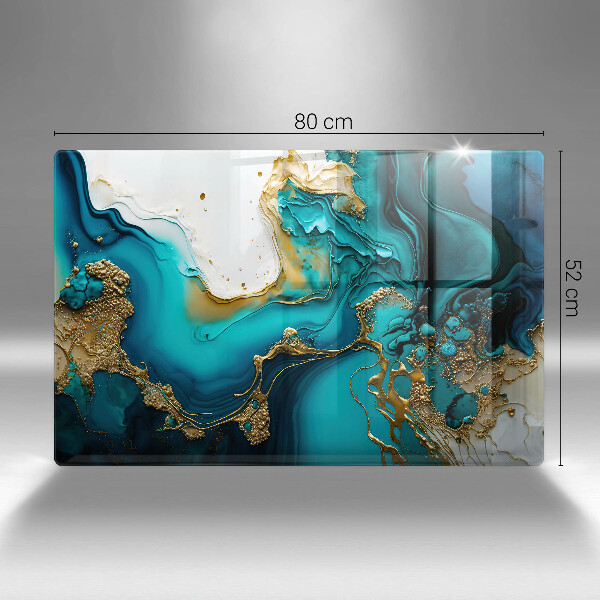 Skärbräda glas modern Turkos abstraktion