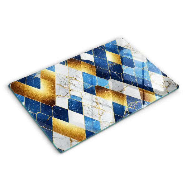Skärbräda glas modern Gyllene romb marmor