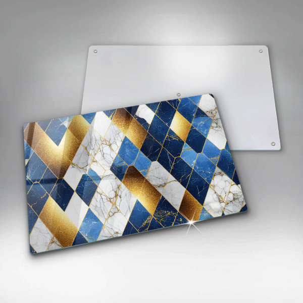 Skärbräda glas modern Gyllene romb marmor