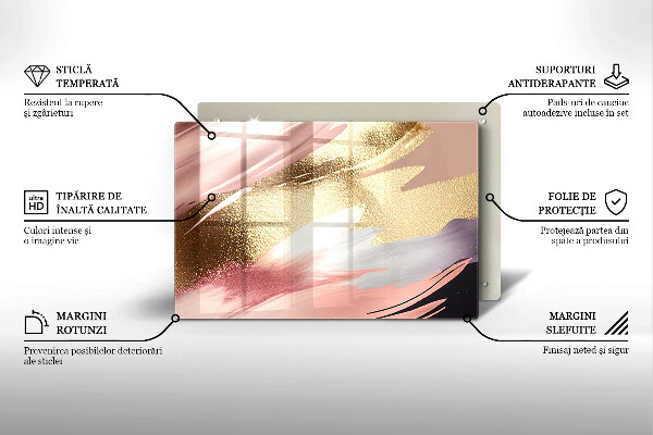 Skärbräda glas modern Pastellfläckar