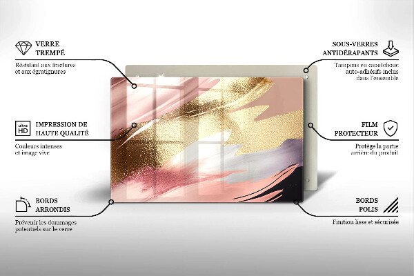 Skärbräda glas modern Pastellfläckar