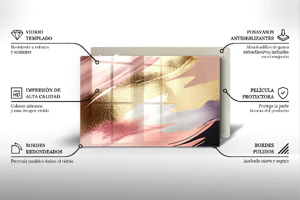 Skärbräda glas modern Pastellfläckar