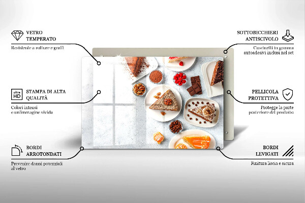 Skärbräda glas modern Söta kakor