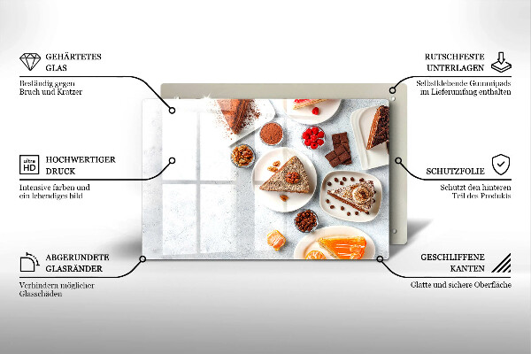 Skärbräda glas modern Söta kakor