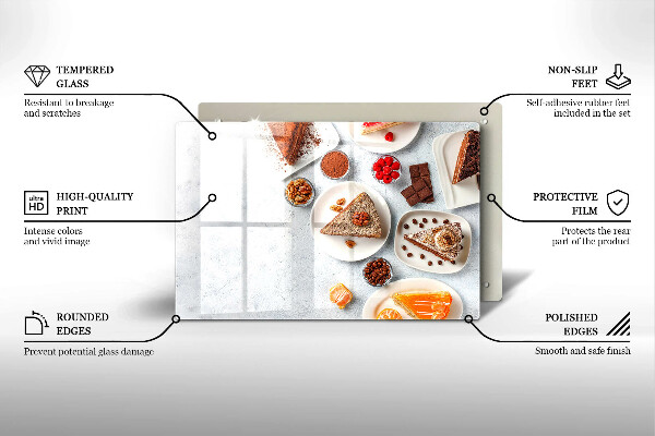 Skärbräda glas modern Söta kakor