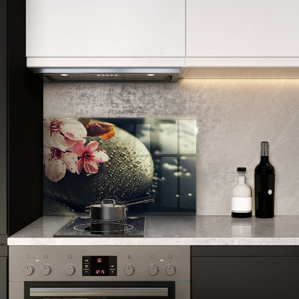 Skärbräda glas modern Blommor zen stenar