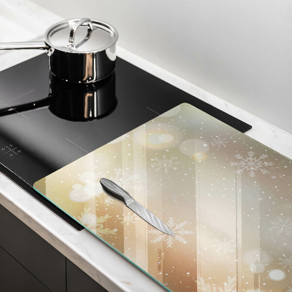 Skärbräda glas modern Snöflingor