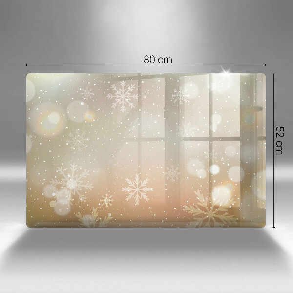 Skärbräda glas modern Snöflingor