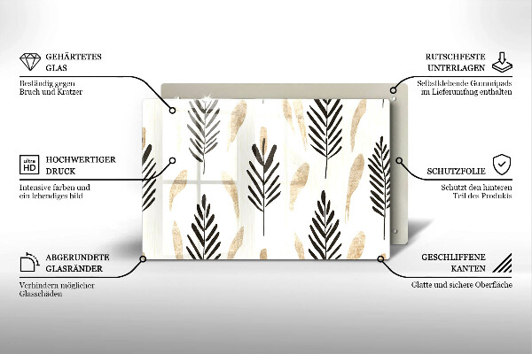 Skärbräda glas modern Boho växter