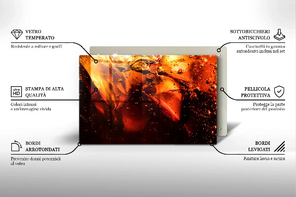 Skärbräda glas modern Cola drink med is