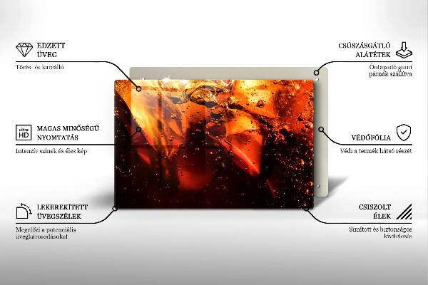 Skärbräda glas modern Cola drink med is