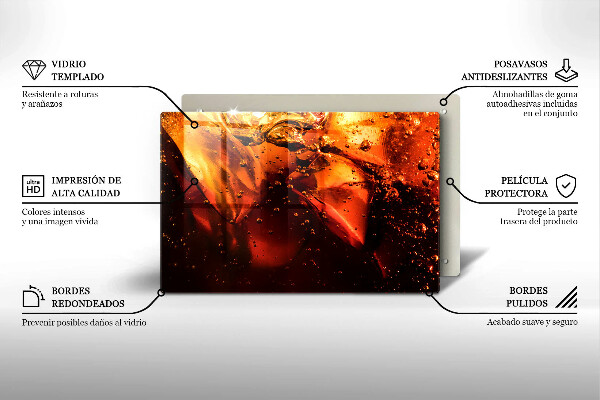 Skärbräda glas modern Cola drink med is