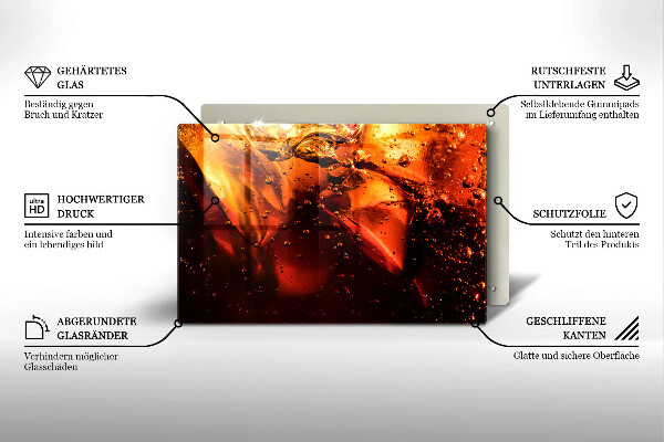 Skärbräda glas modern Cola drink med is