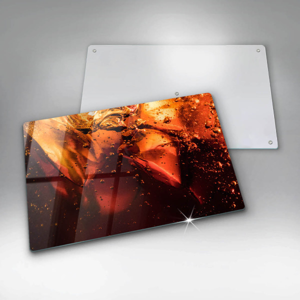 Skärbräda glas modern Cola drink med is