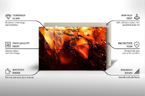 Skärbräda glas modern Cola drink med is