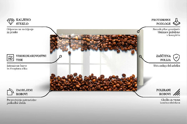 Skärbräda glas modern Kaffebönor