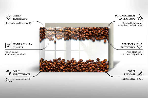 Skärbräda glas modern Kaffebönor