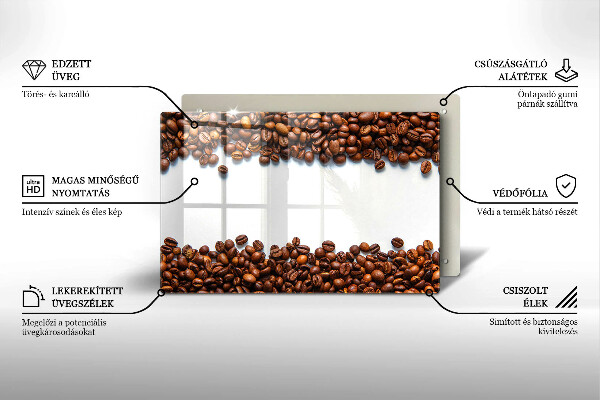 Skärbräda glas modern Kaffebönor