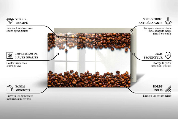 Skärbräda glas modern Kaffebönor