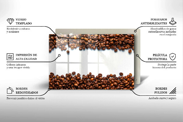 Skärbräda glas modern Kaffebönor