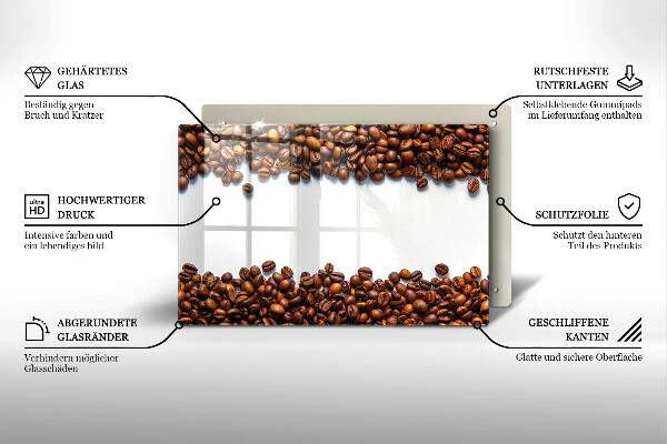 Skärbräda glas modern Kaffebönor
