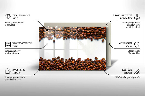 Skärbräda glas modern Kaffebönor