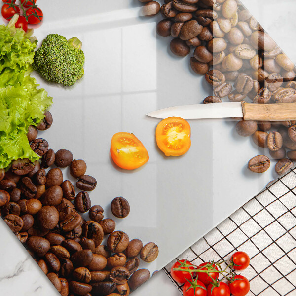 Skärbräda glas modern Kaffebönor