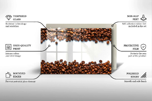 Skärbräda glas modern Kaffebönor