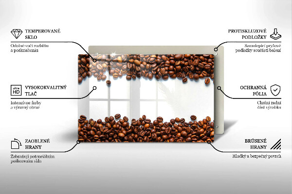 Skärbräda glas modern Kaffebönor