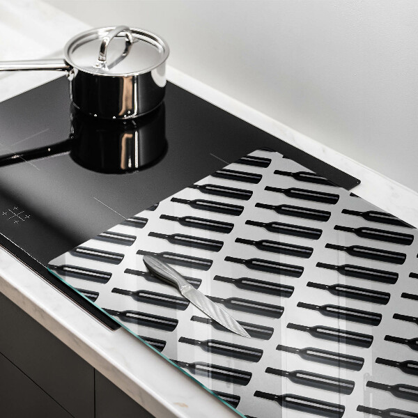 Skärbräda glas modern Svarta vinflaskor