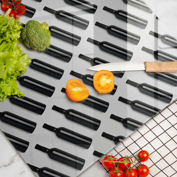 Skärbräda glas modern Svarta vinflaskor