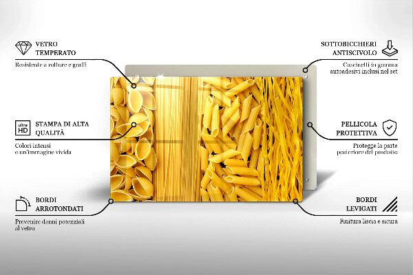 Skärbräda glas modern Pasta