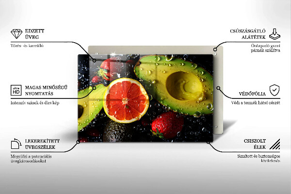 Skärbräda glas modern Frukt och grönsaker