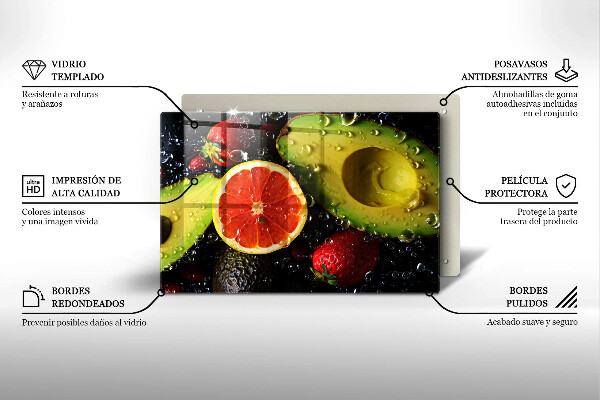 Skärbräda glas modern Frukt och grönsaker