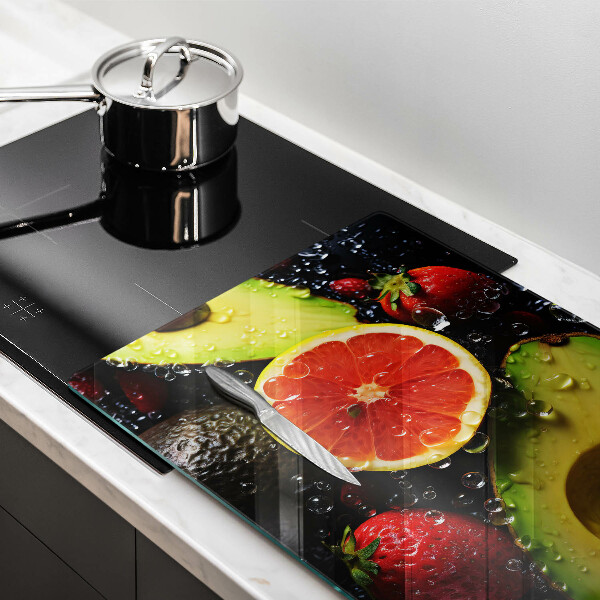 Skärbräda glas modern Frukt och grönsaker