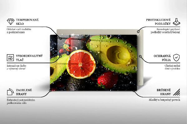 Skärbräda glas modern Frukt och grönsaker