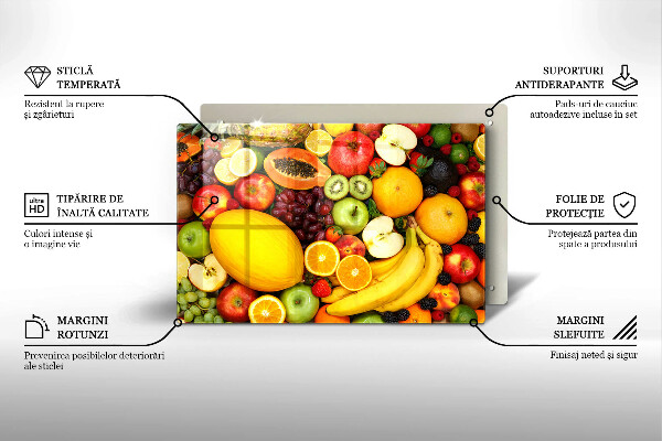 Skärbräda glas modern Fruktsamling