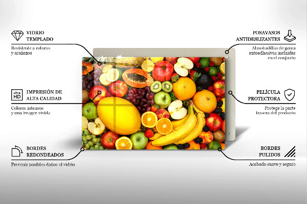 Skärbräda glas modern Fruktsamling