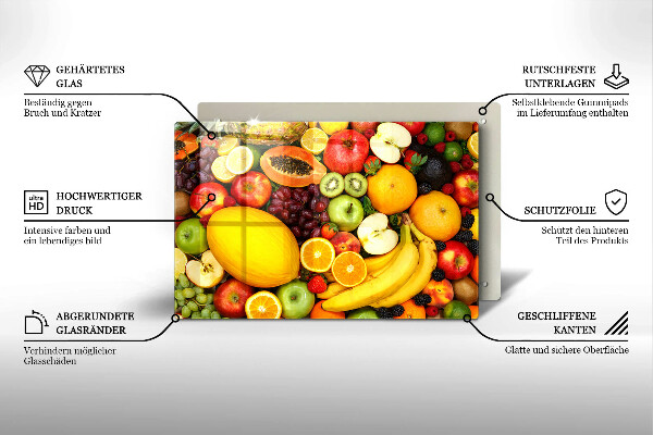 Skärbräda glas modern Fruktsamling