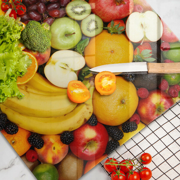 Skärbräda glas modern Fruktsamling