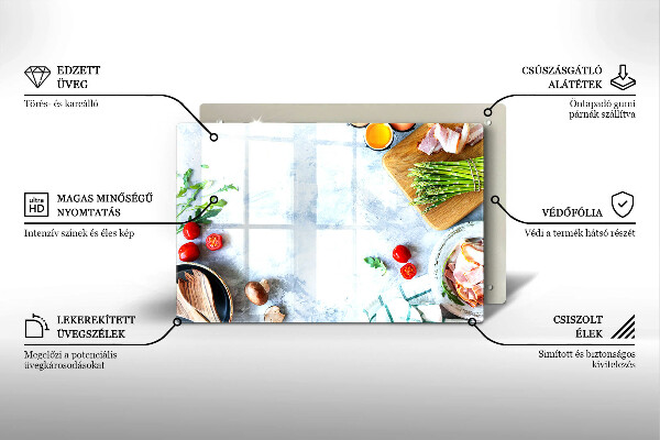 Skärbräda glas modern Ingredienser i köket