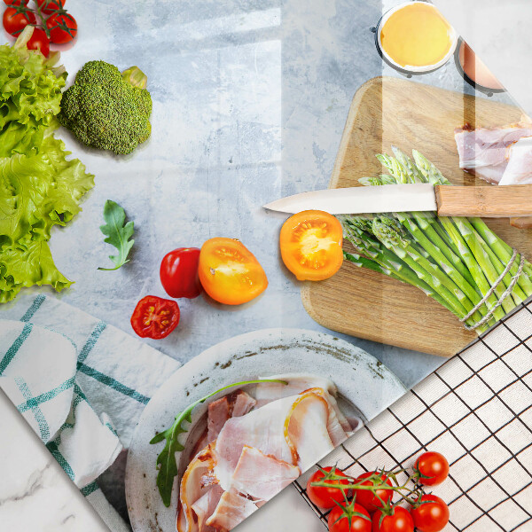 Skärbräda glas modern Ingredienser i köket